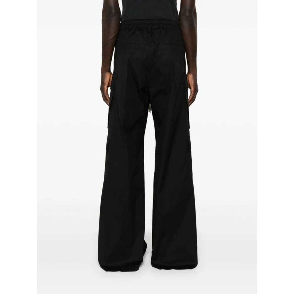Rick Owens Cargo Broeken met Riemen en Wijde Pijpen Black Heren