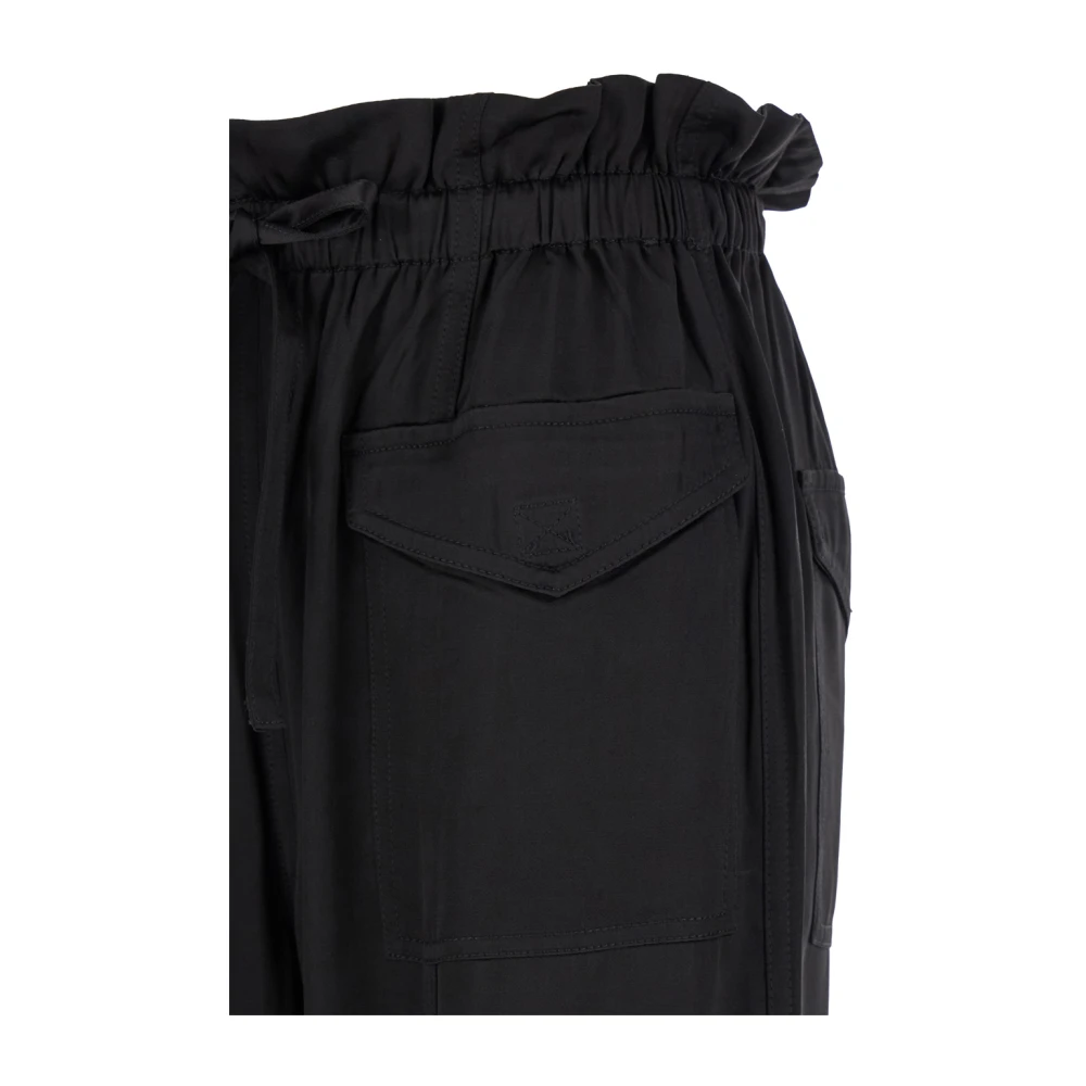 Ganni Zwarte Satijnen Zakbroek Black Dames
