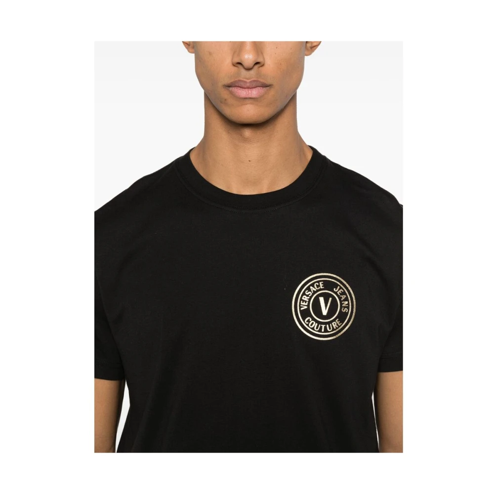 Versace Jeans Couture Zwart Crew Neck Korte Mouwen T-shirt Black Heren
