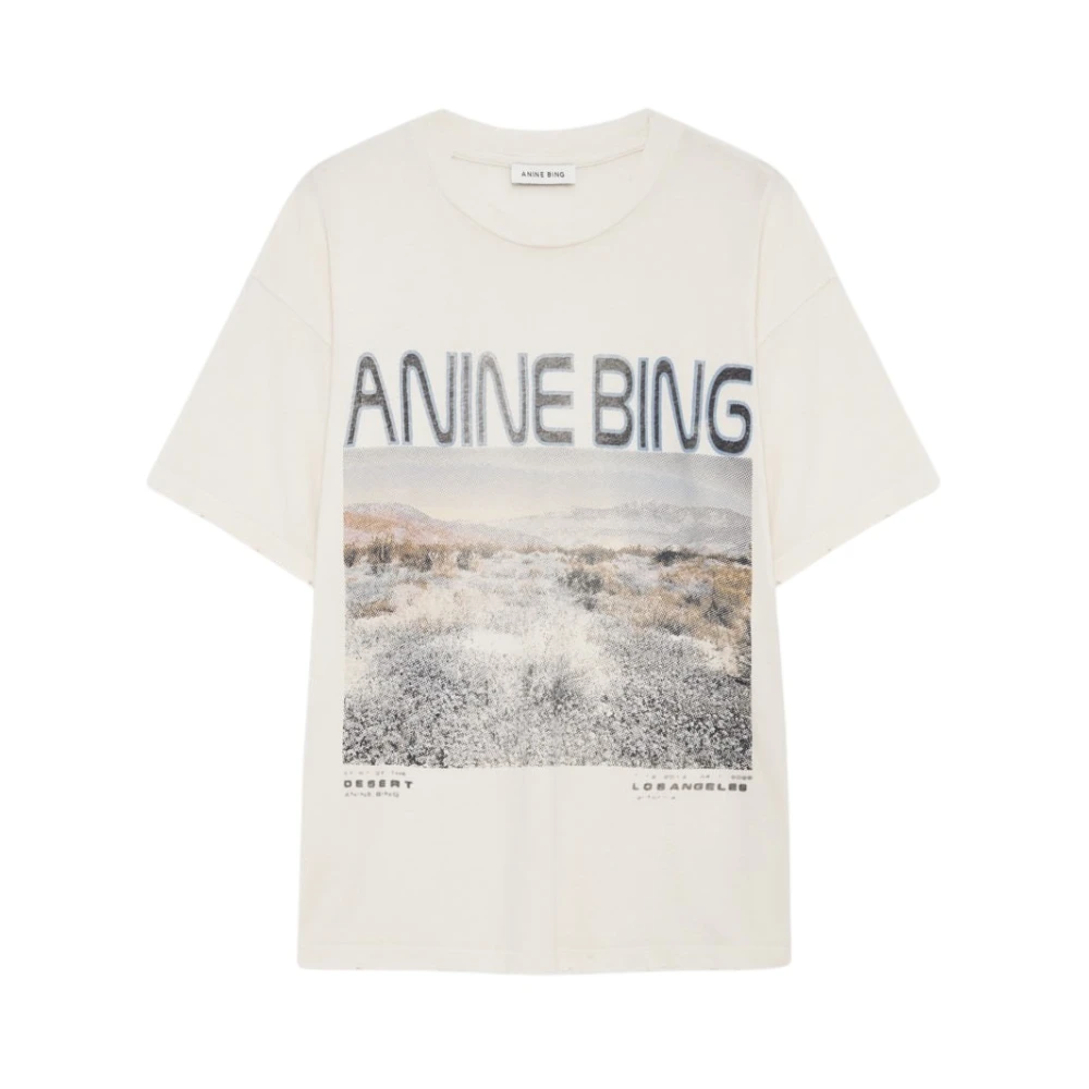 Anine Bing Women's White T-Shirts, M, Cade Tee Wildflowers