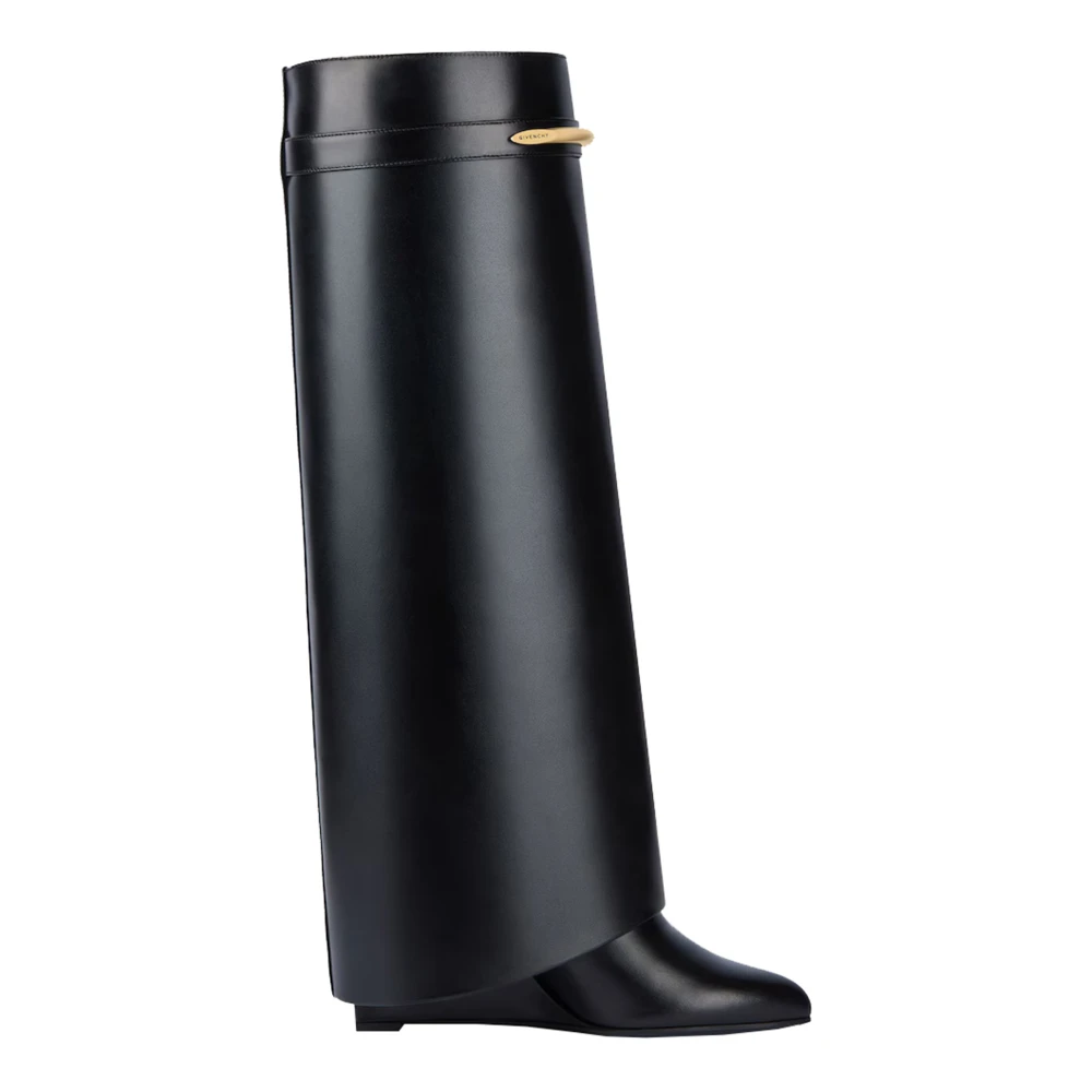 Givenchy Women's Black High Boots, 6 Uk, Shark Boots In Leather