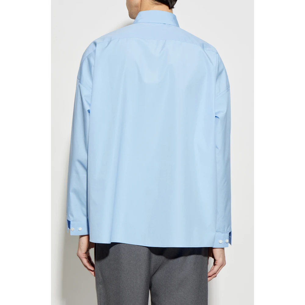 Marni Oversized shirt met zak Blue Heren