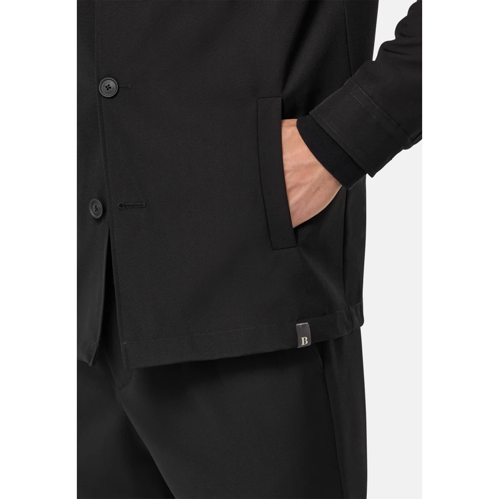 Boggi Milano Link Wol Shirt Jacket Black Heren