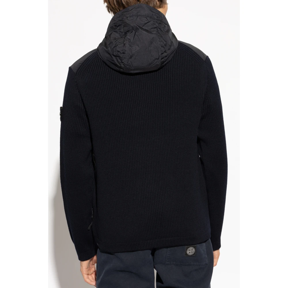 Stone Island Jas met logo Blue Heren