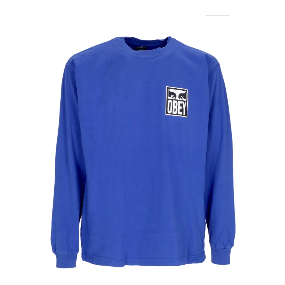 Obey Iconische Surf Blauwe Heren Longsleeve Tee Blue Heren