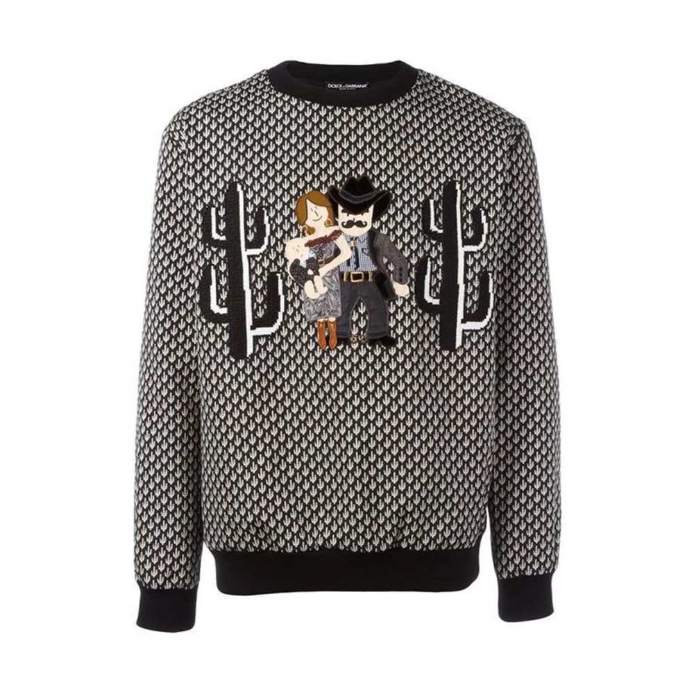 Dolce & Gabbana Geborduurde Cactus Crewneck Sweatshirt Multicolor Heren