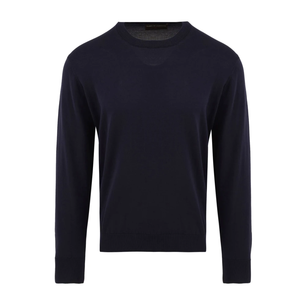Filippo De Laurentiis Blue Round-Neck Knitwear, Male, L, G.collo Ml Jumper