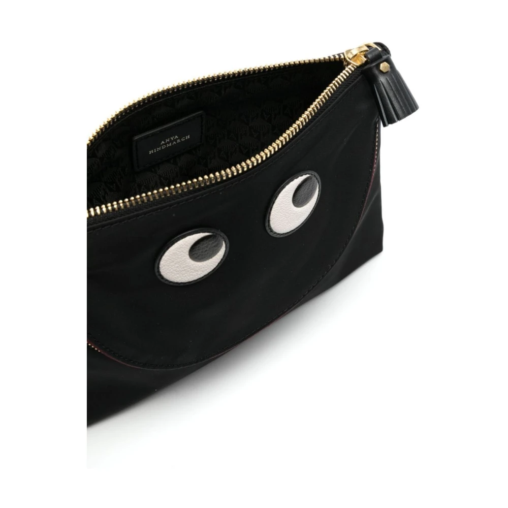 Anya Hindmarch Zwarte Econyl Ooglapjes Tas Black Dames