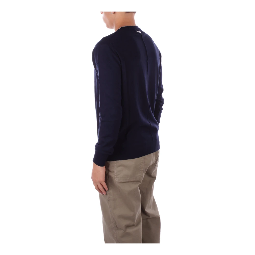 Costume National Blauwe Logo Trui Slim Fit Blue Heren