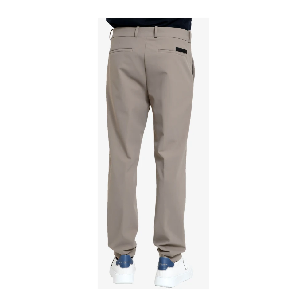 RRD Grijze Stretch Stoffen Broek met Hoornen Knopen Gray Heren
