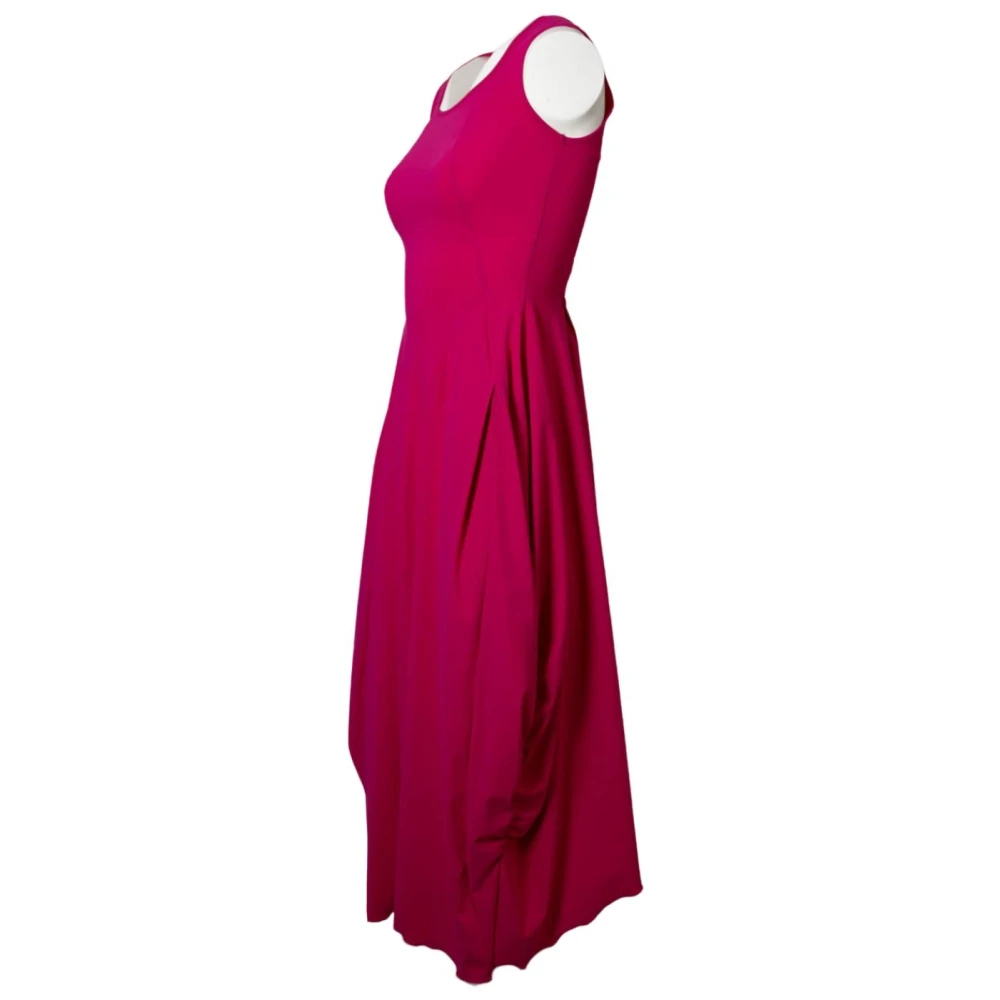High Mouwloze V-hals jurk Pink Dames