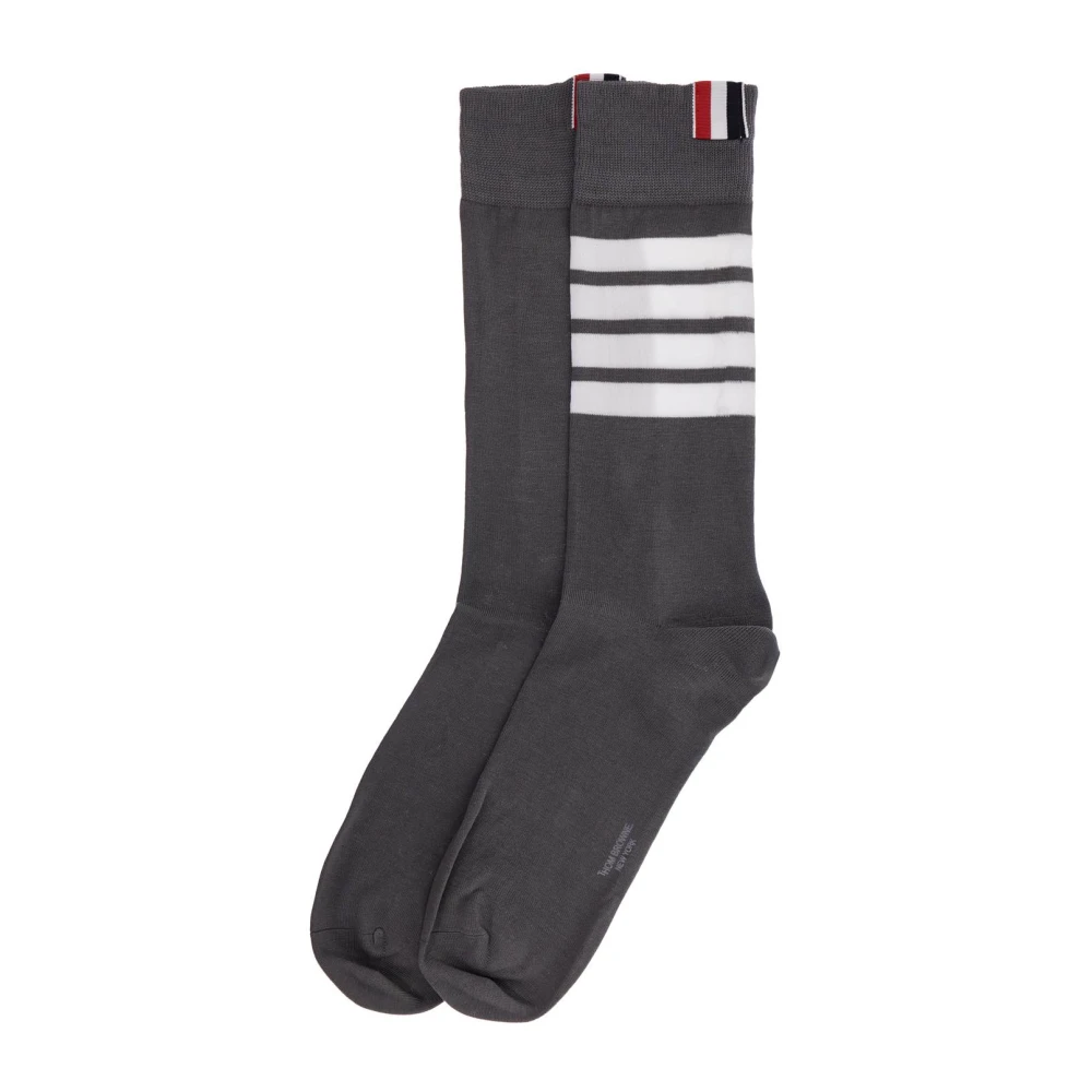 Thom Browne 4-Bar Katoenen Sokken Gray Heren