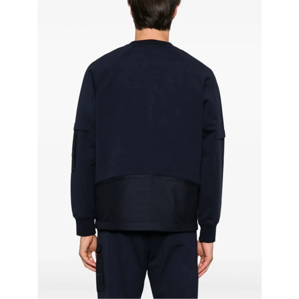 C.P. Company Stretch Crewneck Sweatshirts Metropolis Series Blue Heren
