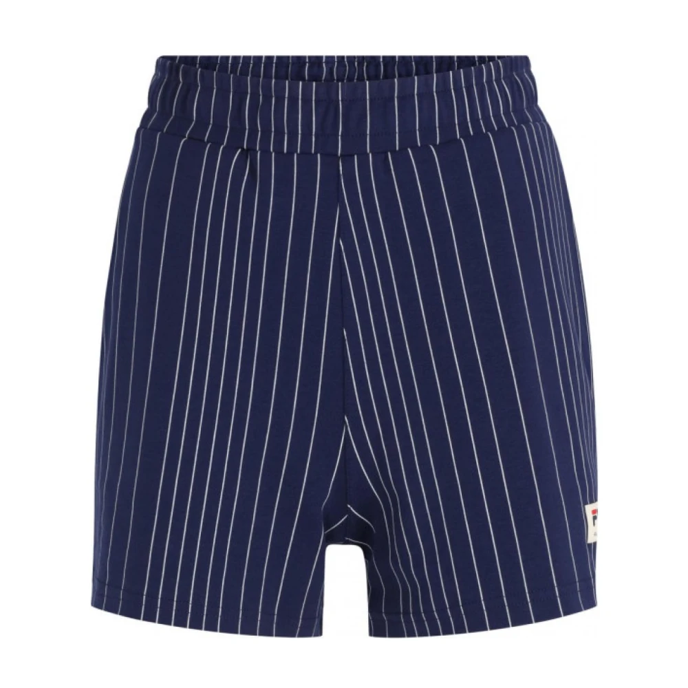 Fila Hoge Taille Katoenen Shorts Blue Dames