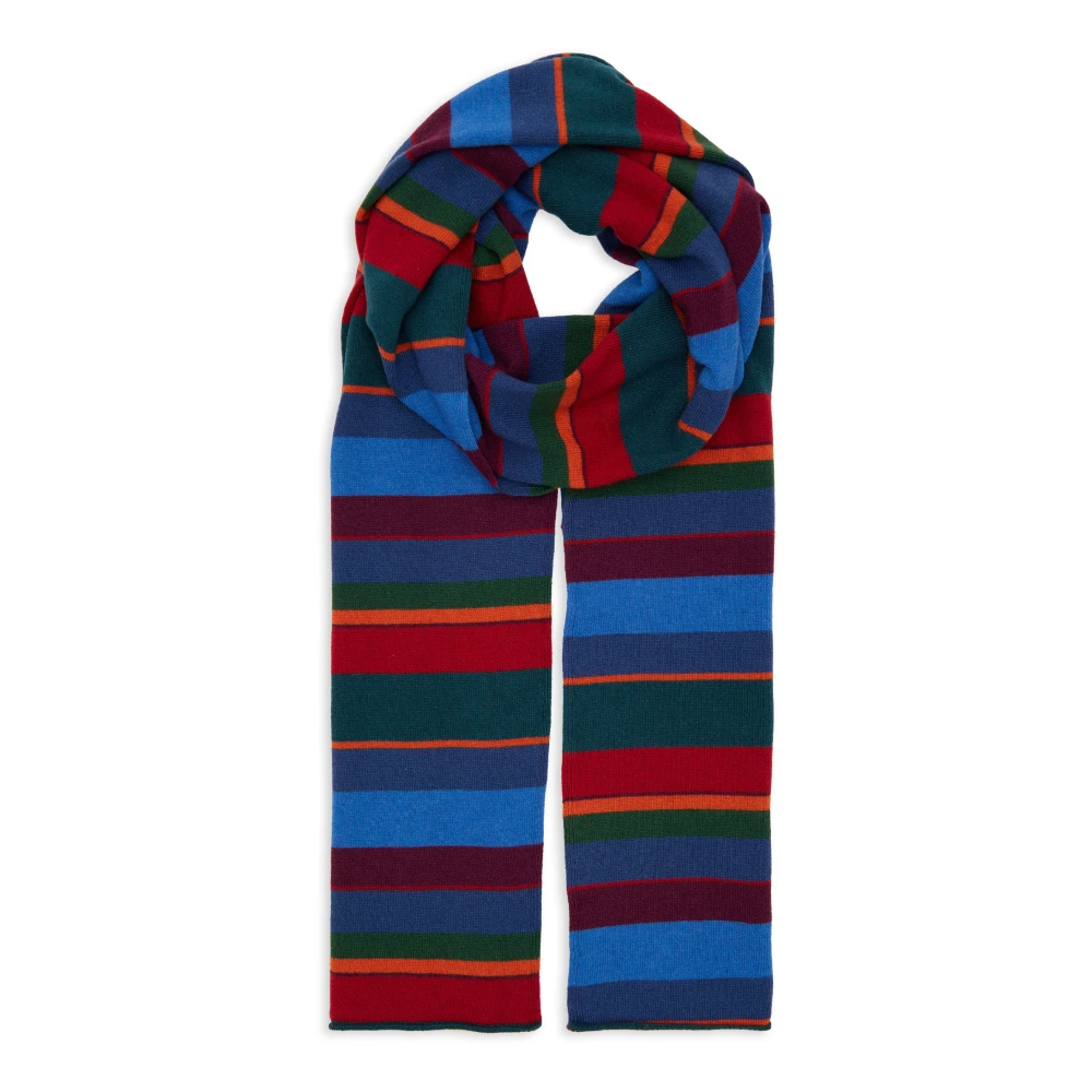 Gallo Unisex eenvoudige blauwe sjaal met veelkleurige strepen Multicolor Unisex