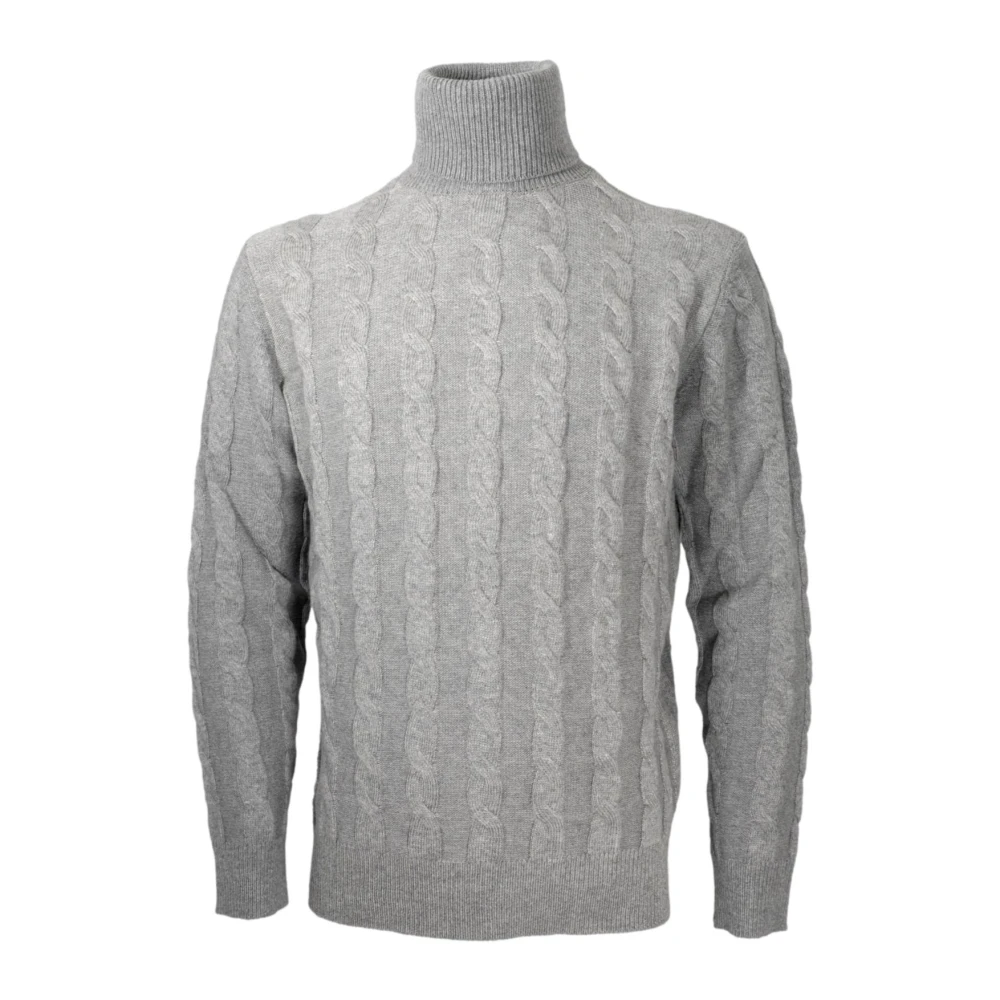Cashmere Company Heren Gevlochten Cashmere Wol Trui Gray Heren