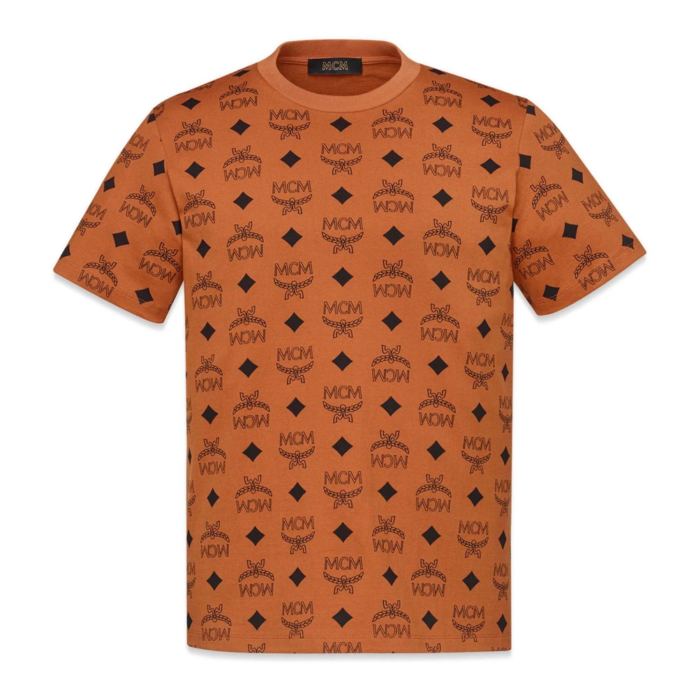 MCM T-shirt gemaakt van biologisch katoen met gedrukt Maxi-monogram Brown Heren