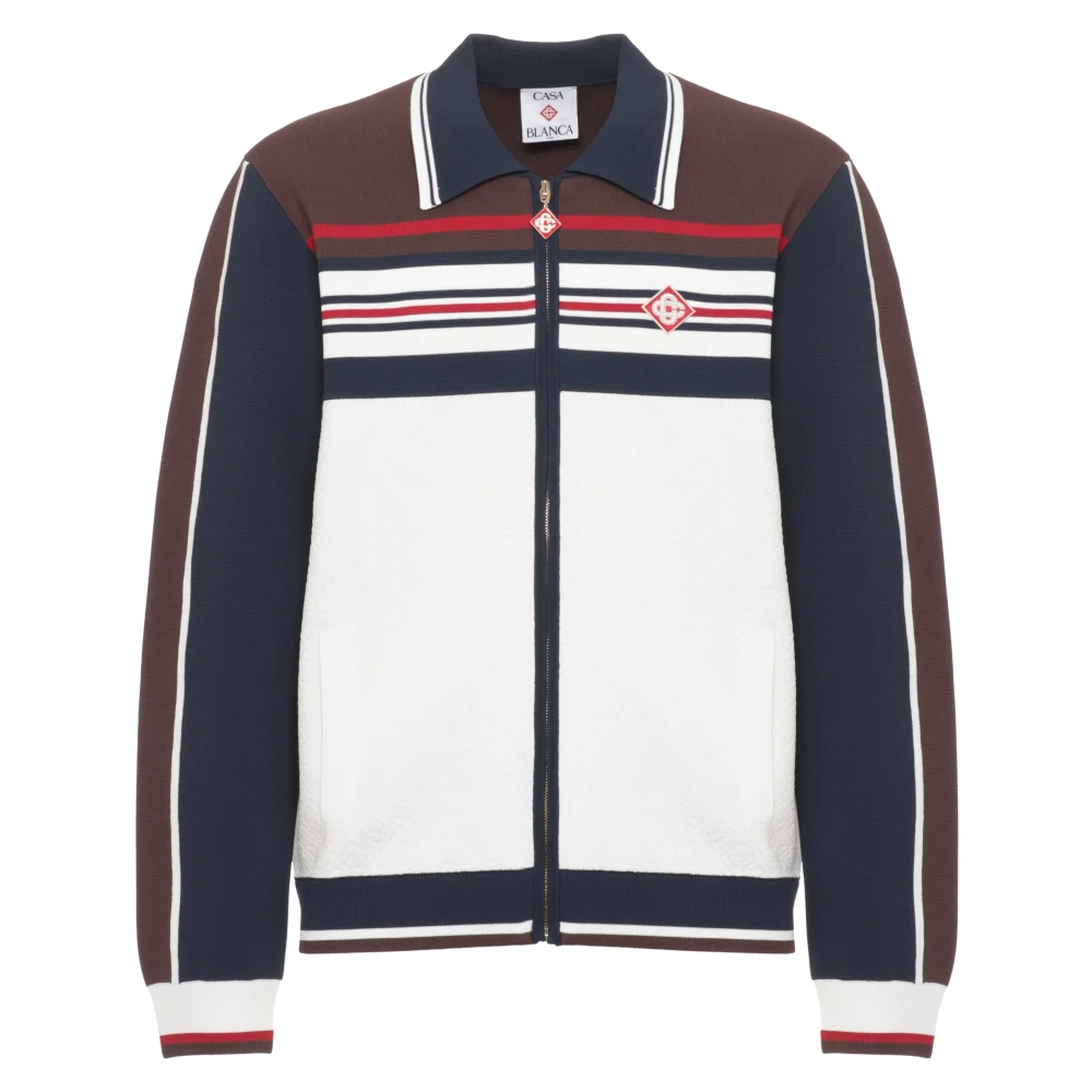 Casablanca , Cardigans, Male, Multicolor, S, Zip Sweatshirt