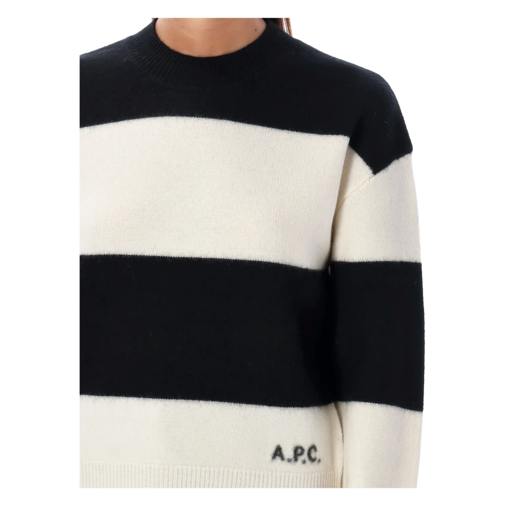 A.p.c. Gestreepte Penny Gebreide Zwart Wit Multicolor Dames