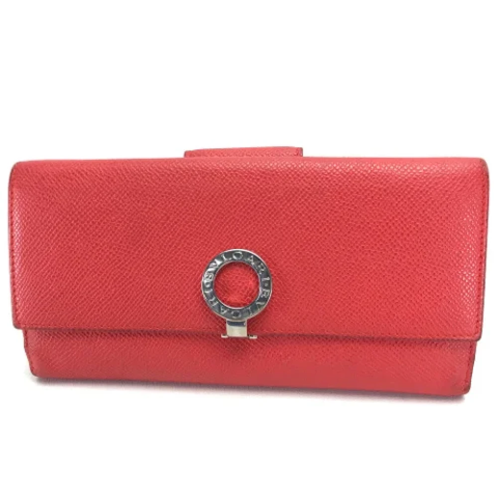 Bvlgari Vintage Pre-owned Leather wallets Red Dames