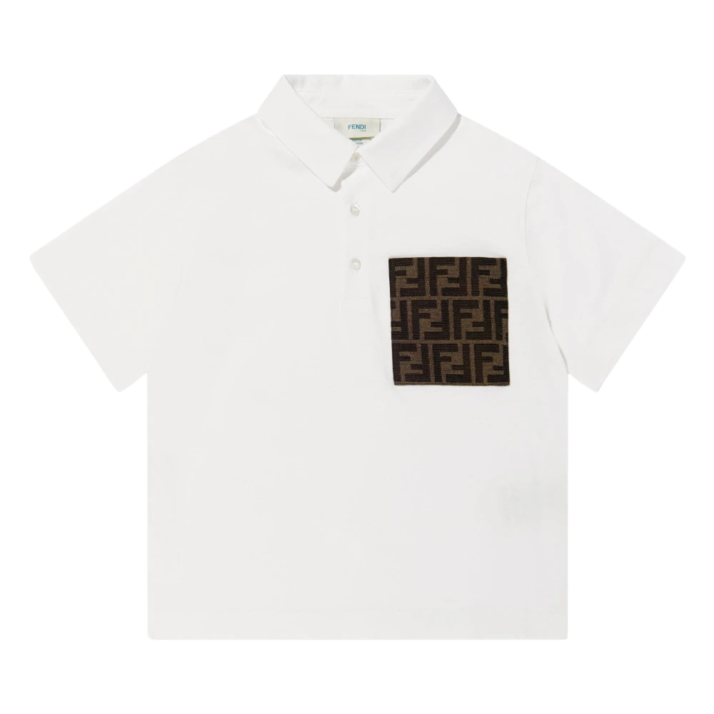 Fendi White Pocket Polo Shirt - Male - Kids Short Sleeve T-Shirts - 8 Y - Kids
