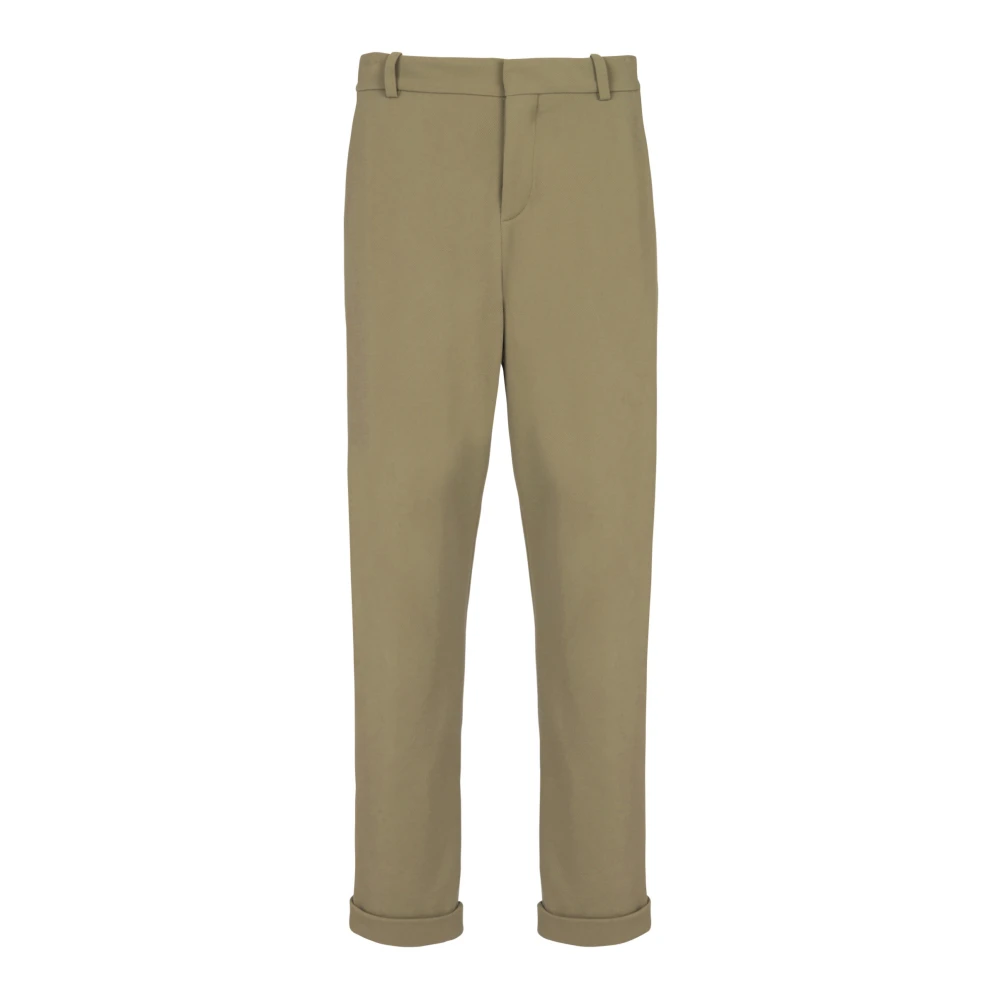 Balmain Green Straight Cut Jersey Trousers - Male - Chinos - Xl - Trousers