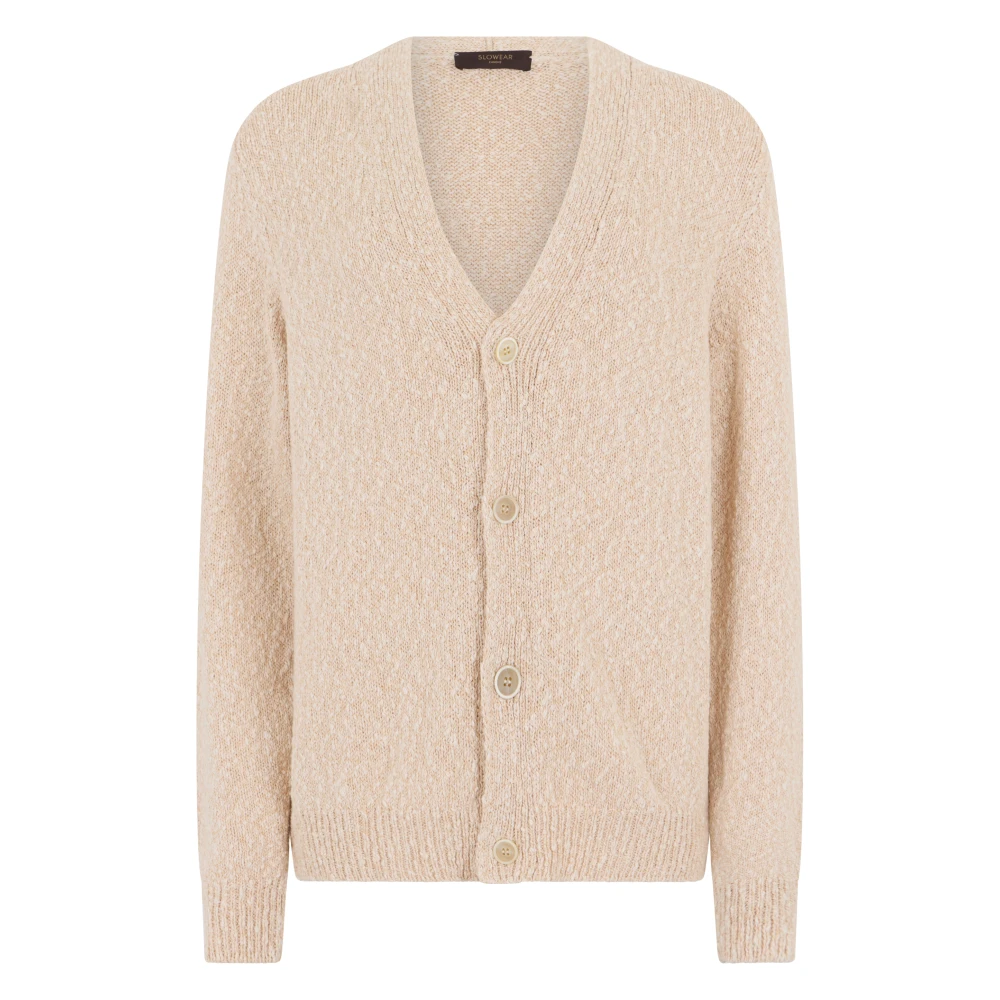 Slowear Men's Beige Cotton Cardigan - Cardigans - M - Knitwear
