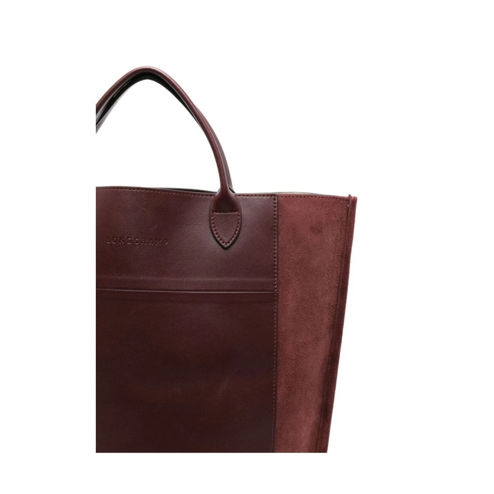 Longchamp Bourgondisch Kalfsleer Panel Handtas Red Dames
