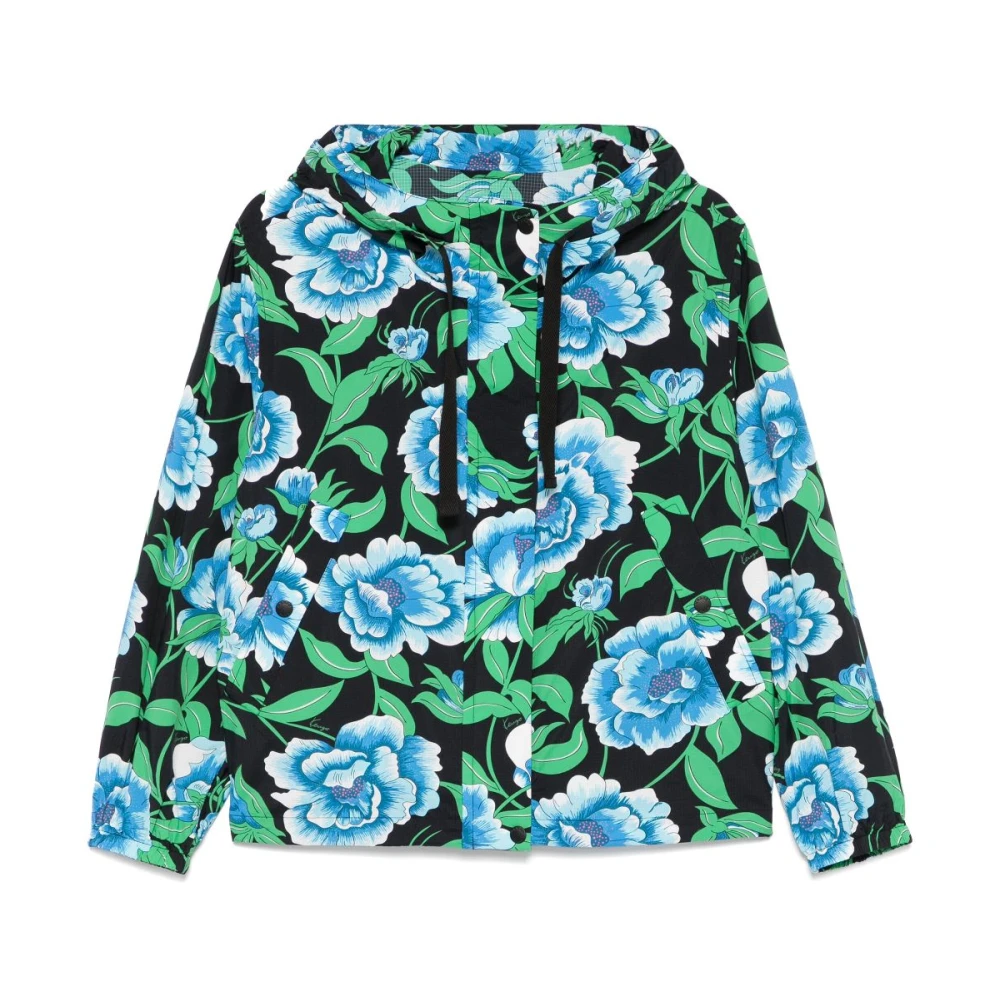 Kenzo Zwarte waterafstotende capuchonjas Multicolor Dames