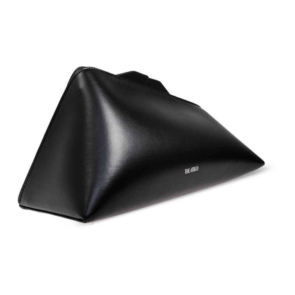 The Attico Leren Clutch Tas Black Dames