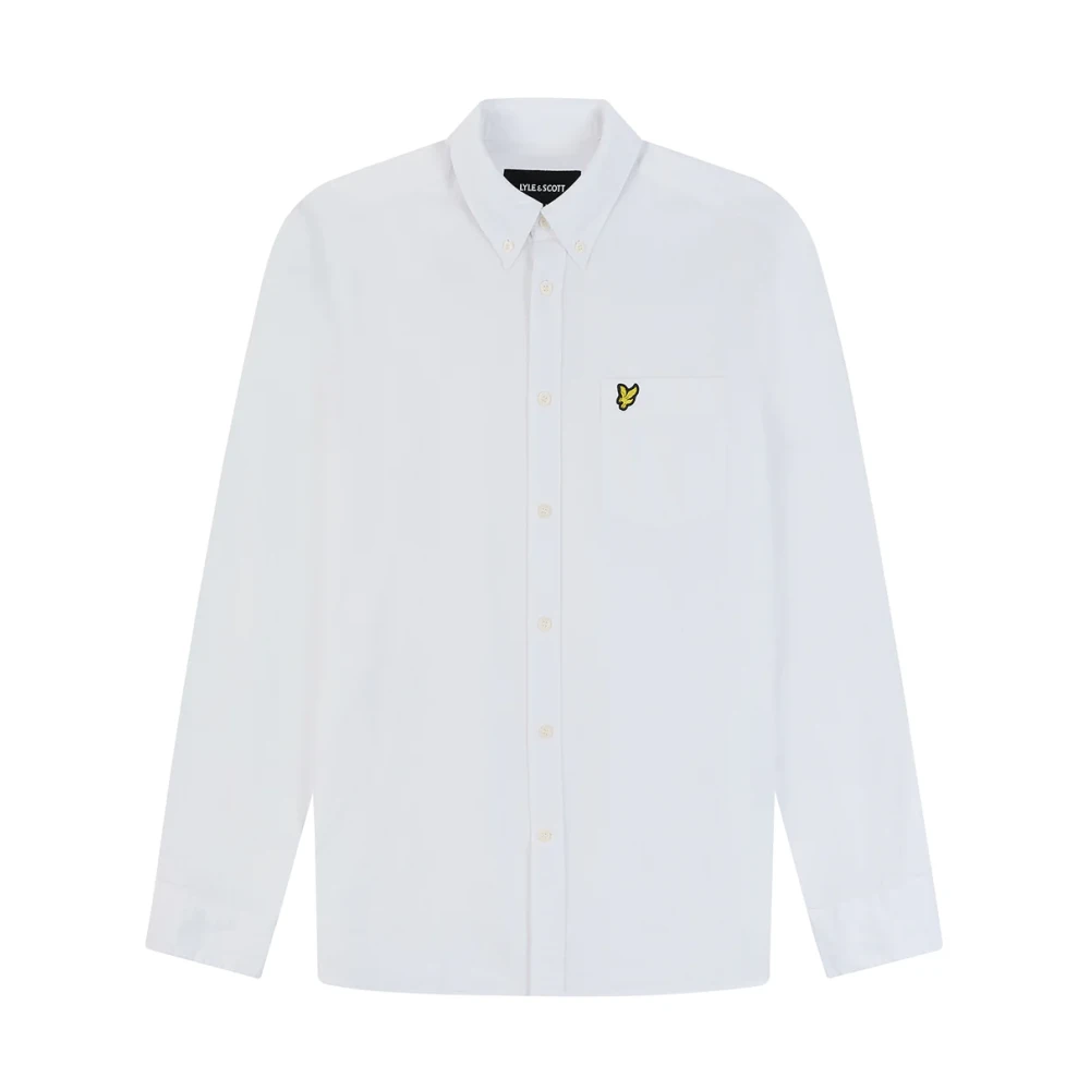 Lyle & Scott Knoop-Down Linnen Overhemd Regular Fit White Heren