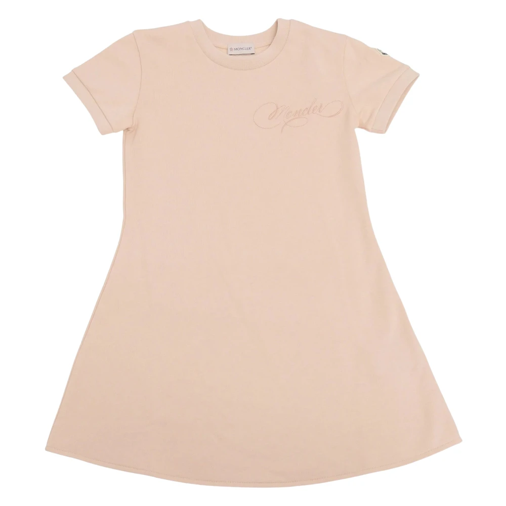 Moncler Girls Pink Dresses, 4 Y, Logo Jersey Dress For