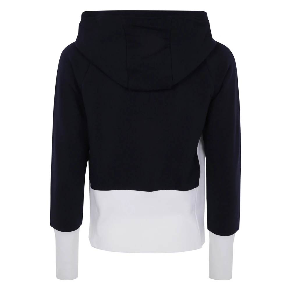 Thom Browne Kleur Blok Rits Hoodie met 4 Bar Blue Dames