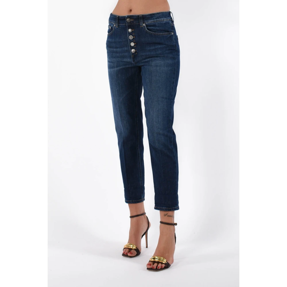 Dondup Laaghangende versierde enkel jeans in denim Blue Dames