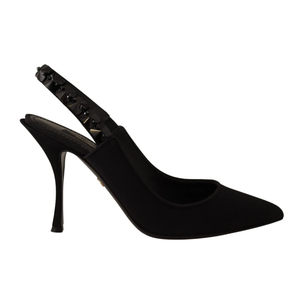 Dolce & Gabbana Zwarte Zijden Blend Lori Slingback Pumps Black Dames