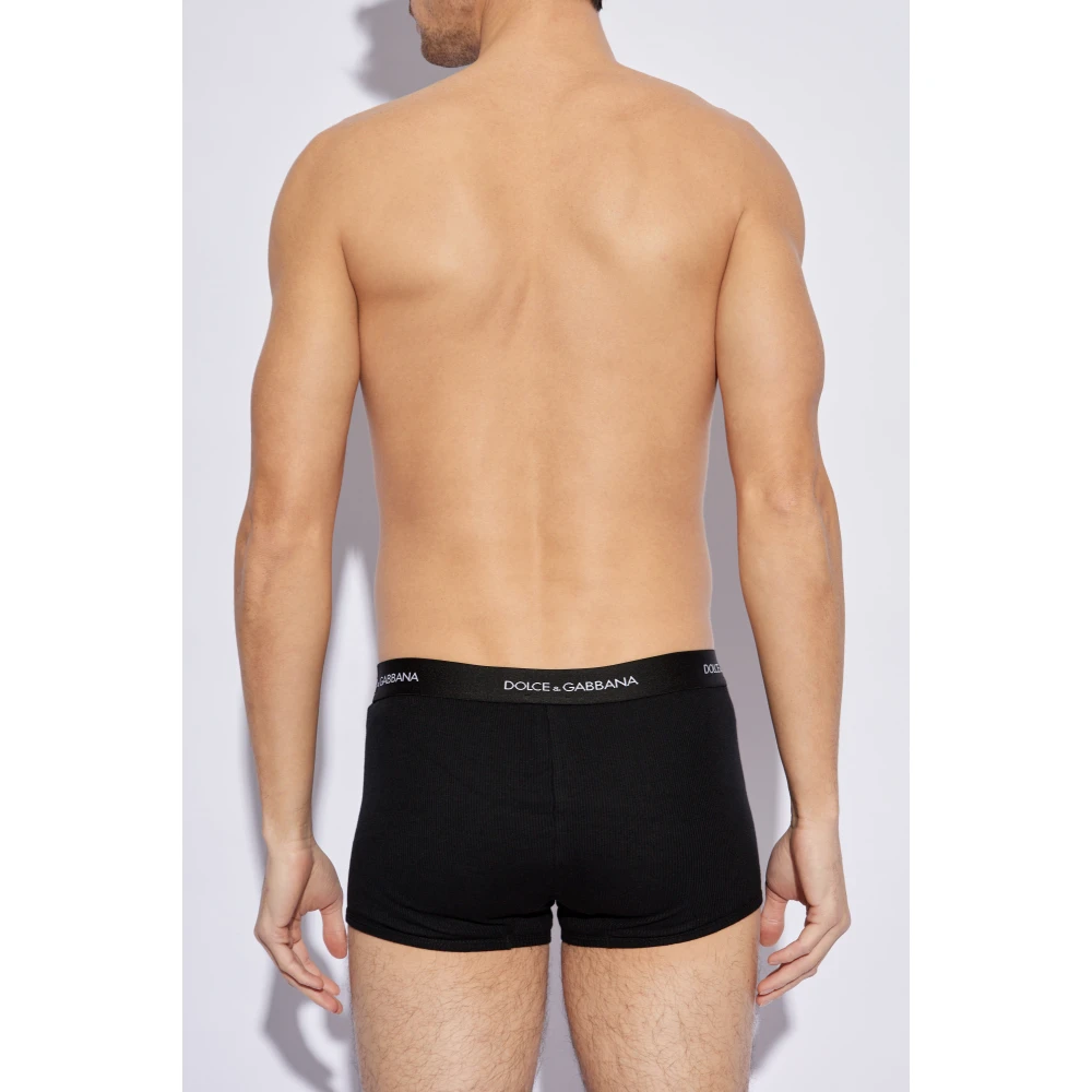 Dolce & Gabbana Twee-pack boxershorts Black Heren