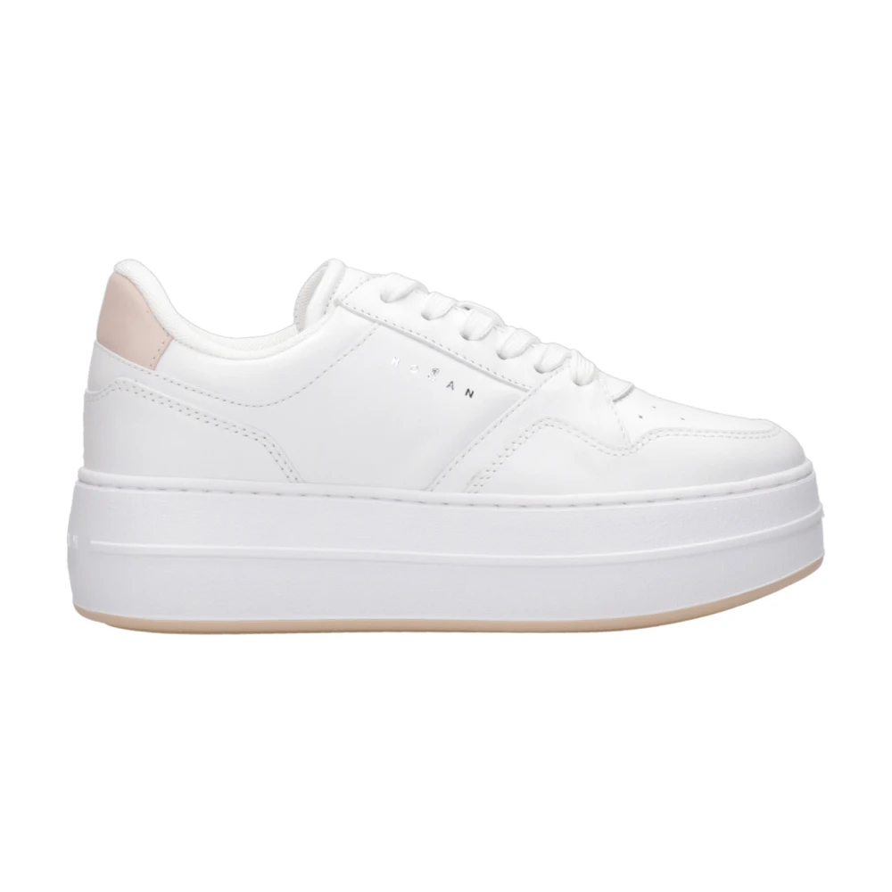 Hogan Witte+Nude Sneakers met Geheugenschuim Binnenzool White Dames