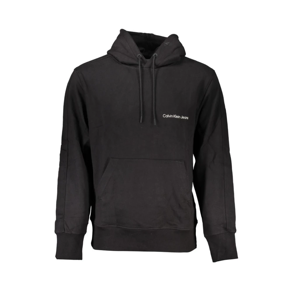 Calvin Klein Jeans Heren Katoenen Hoodie met Capuchon Black Heren