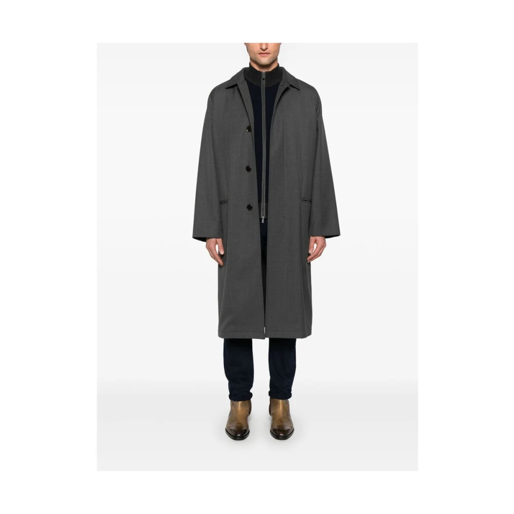 La Fileria Navy Blauw Wollen Gebreid Jack Blue Heren