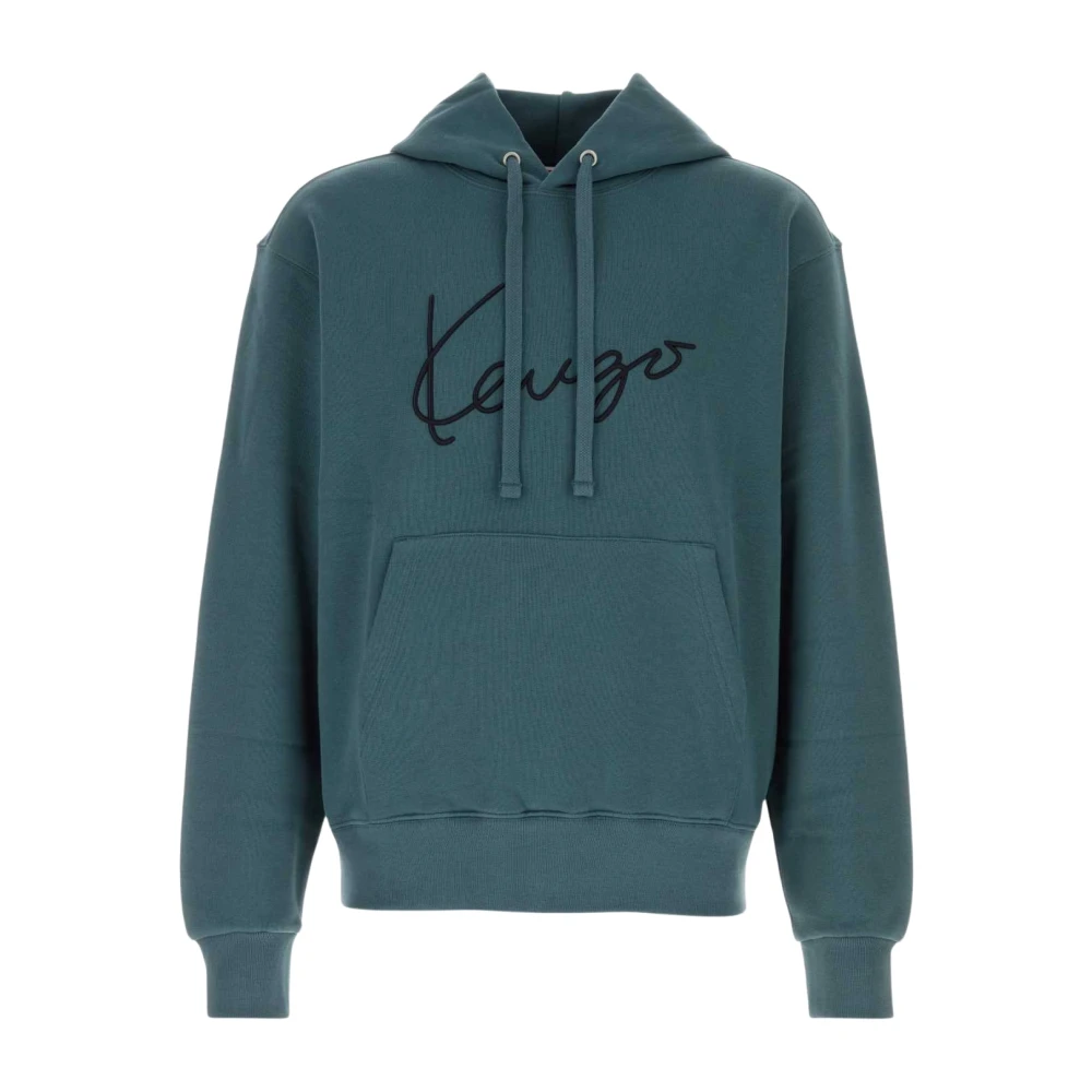 Kenzo Green Signature Embroidered Hoodie - Male - Hoodies - S - Sweatshirts & Hoodies