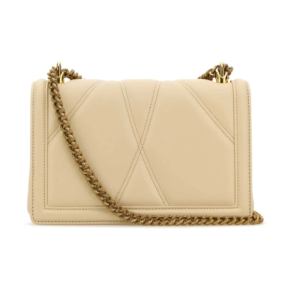 Dolce & Gabbana Nappa Leren Devotion Schoudertas Beige Dames