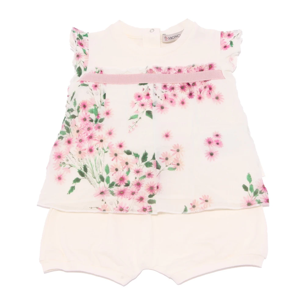 Moncler White Kids Sets, Female, 18 M, Completo T-Shirt