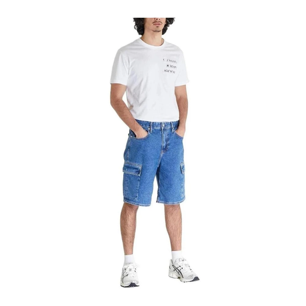 Calvin Klein Jeans Katoenen Bermuda Shorts Collectie Lente Zomer Blue Heren