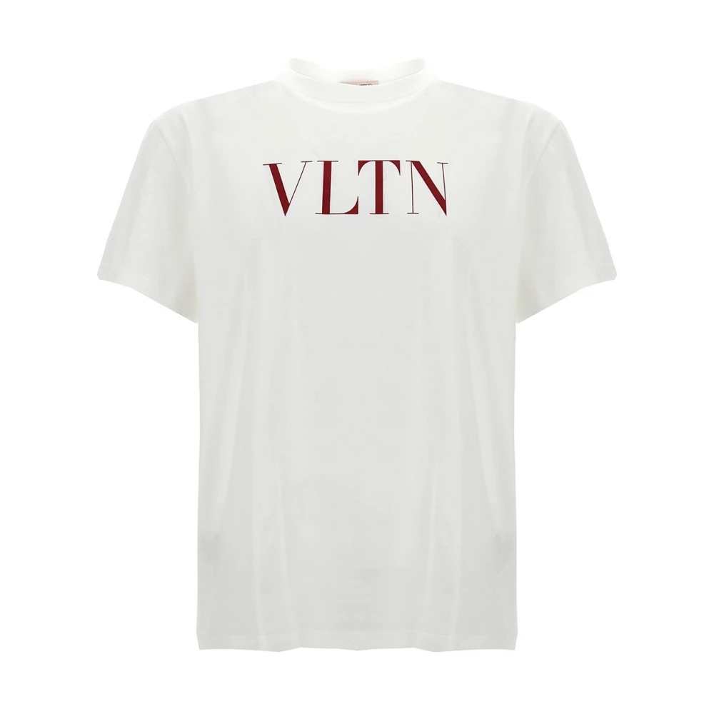 Hvit Vltn Print Crew Neck T-skjorte