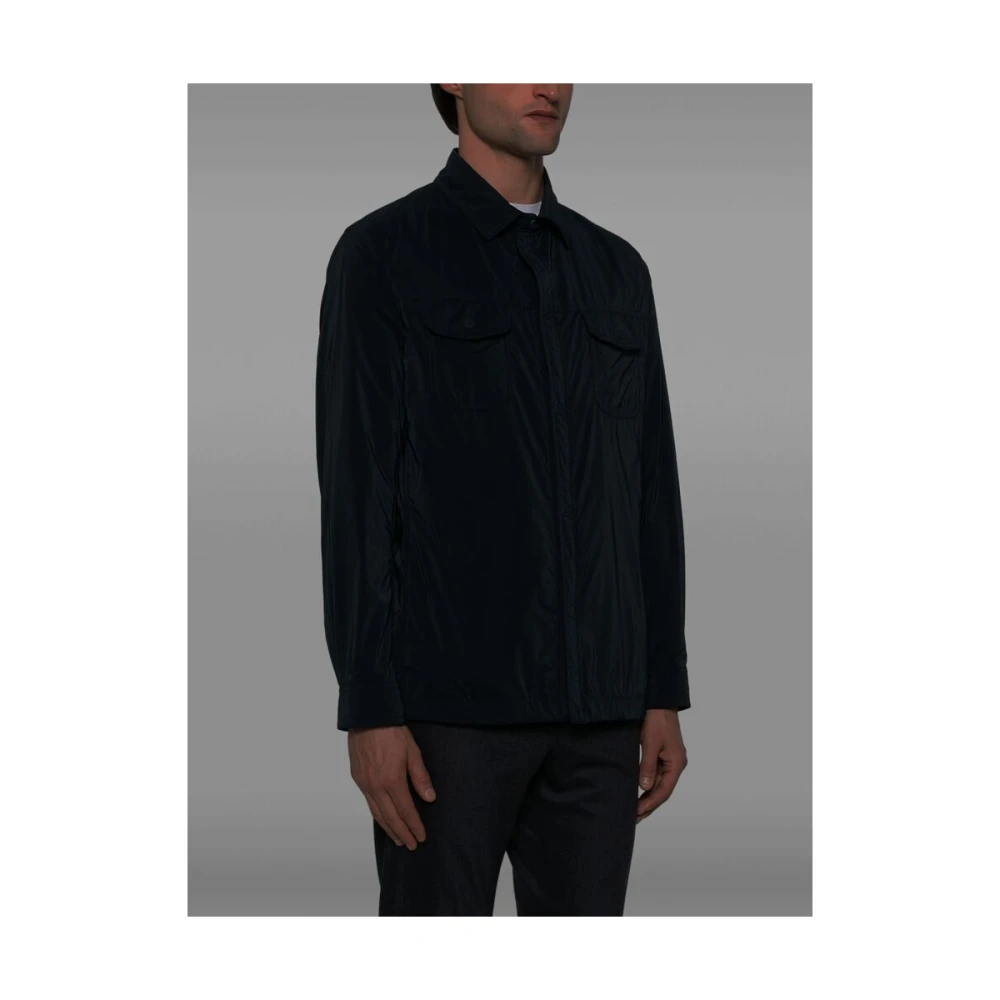 Moorer Navy Blue Buitenkleding met Drukknopen Blue Heren