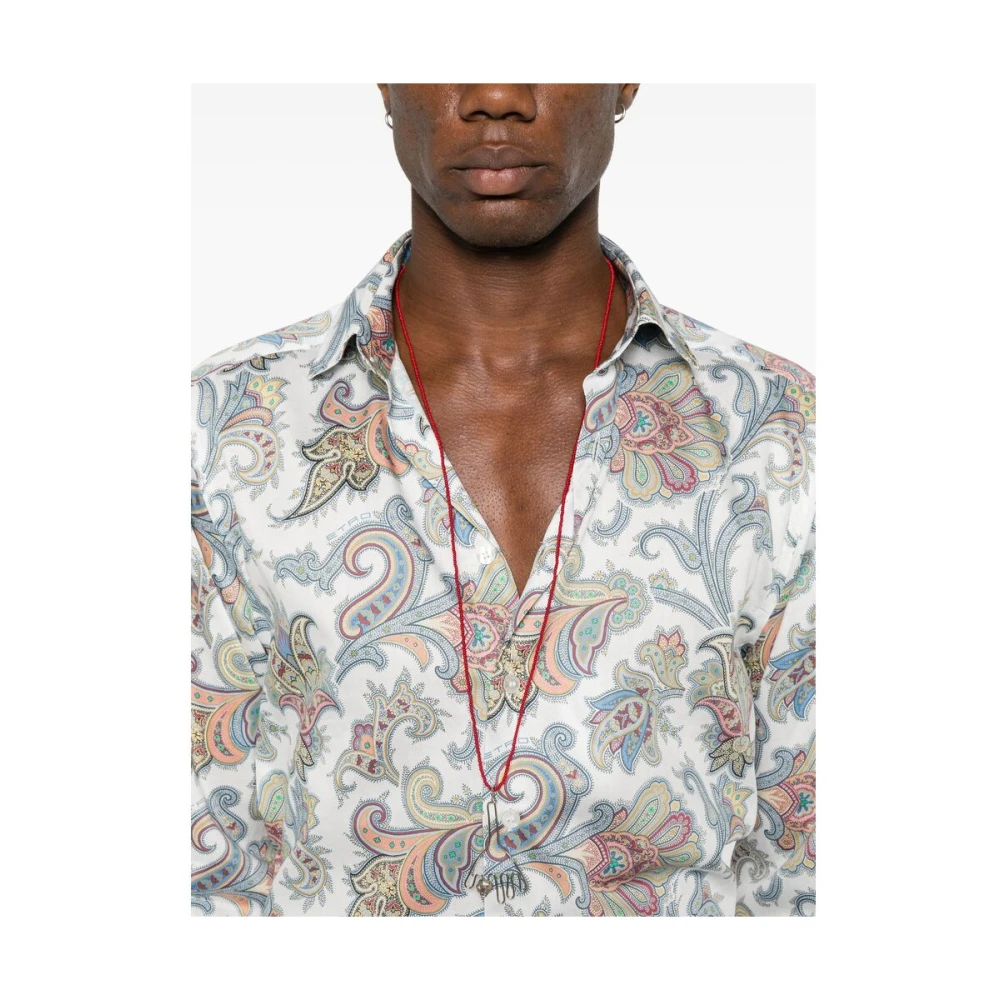ETRO Witte Button-Up Overhemd Klassieke Stijl Multicolor Heren