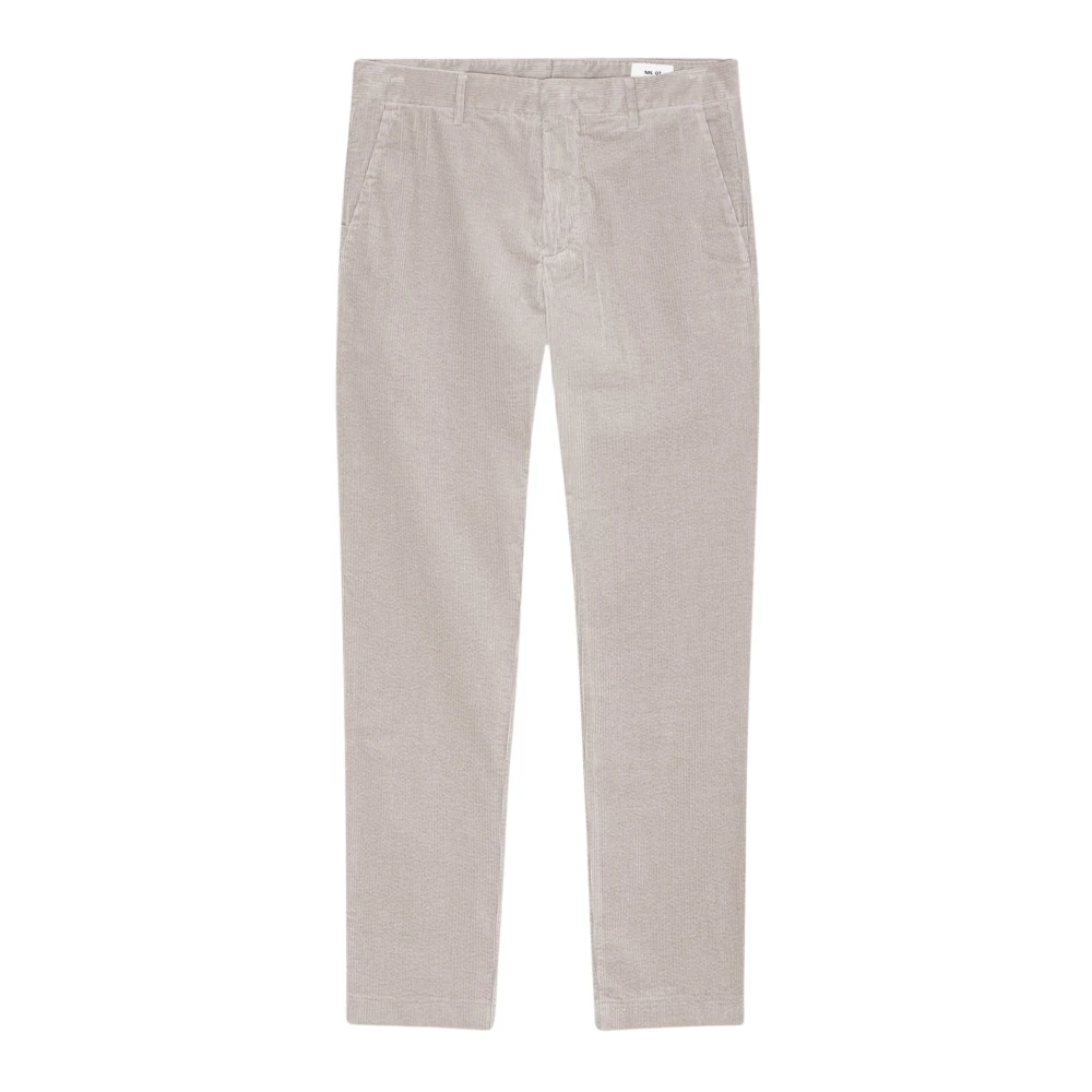 Nn07 Corduroy Broek Fog met Stretch Gray Heren