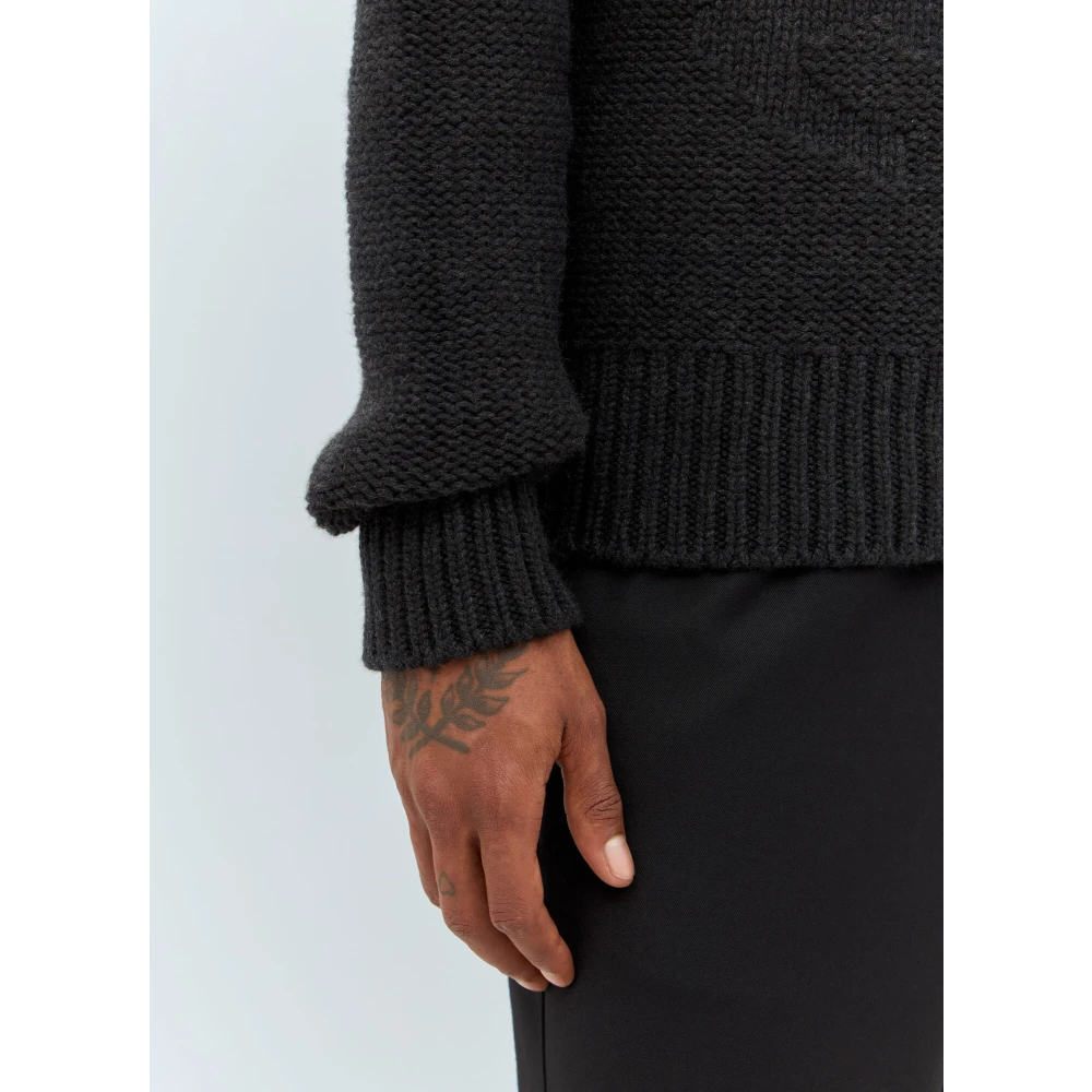 Burberry Luxe Cashmere Crewneck Sweater Black Heren