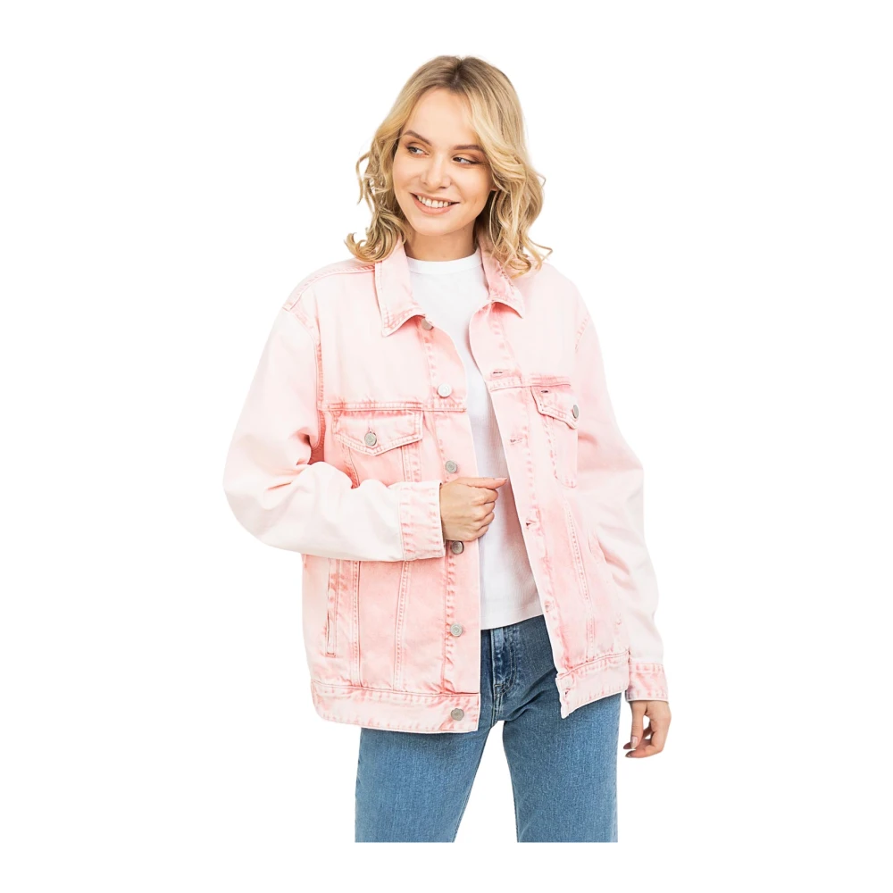 Tommy Hilfiger Dames Denim Jack Relaxed Fit Pink Dames