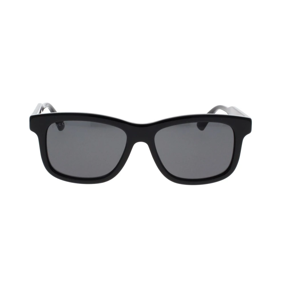 Gucci Rektangulära solglasögon med webbmotiv Black, Herr